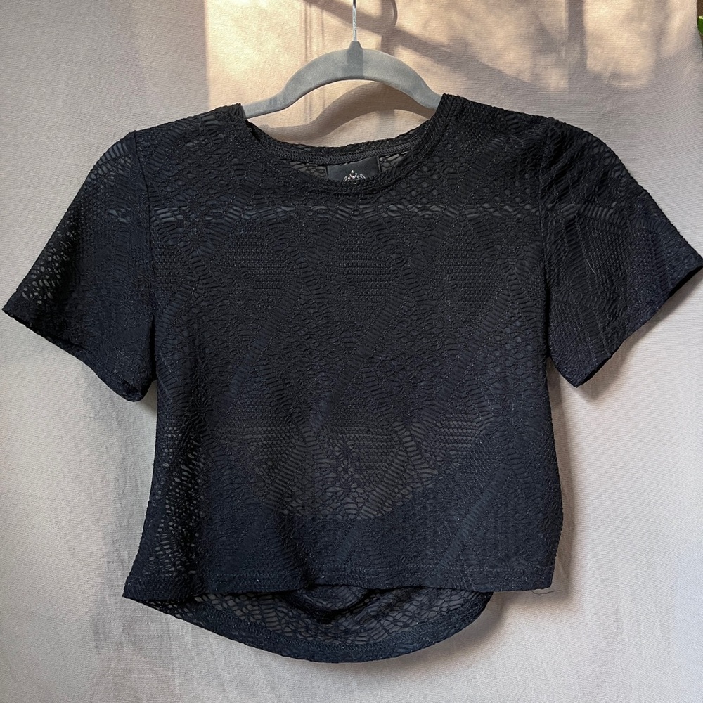 Liberated Heart Black Crop Top | Size S